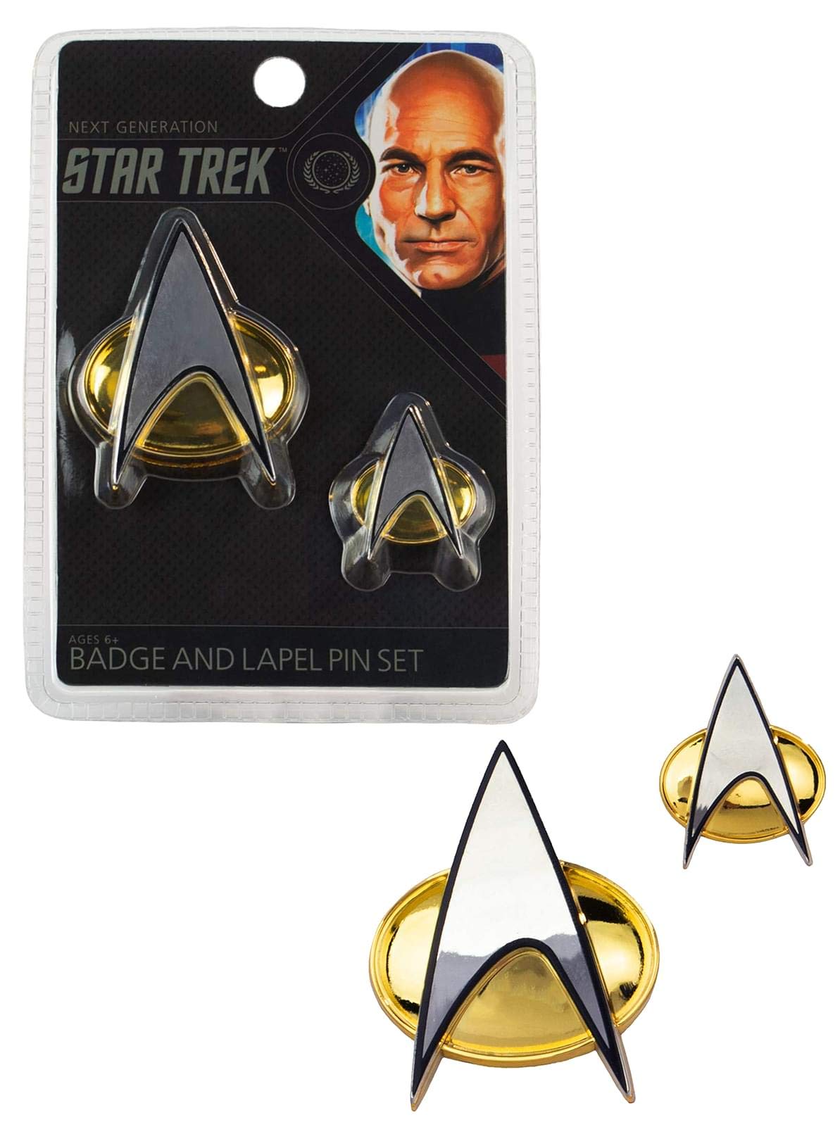 Star Trek The Next Generation Communicator Badge And Lapel Pin Set
