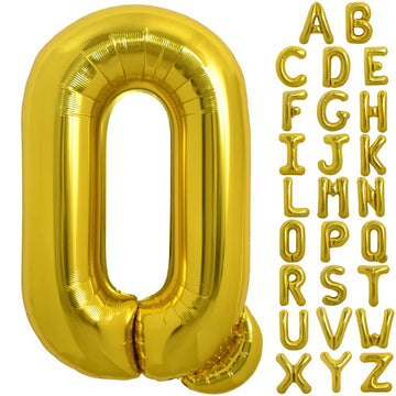 Toniful 40 Inch Large Gold Letter Q Balloons Helium Balloons,Foil Mylar Big Balloons For Birthday Party Anniversary Supplies Dec