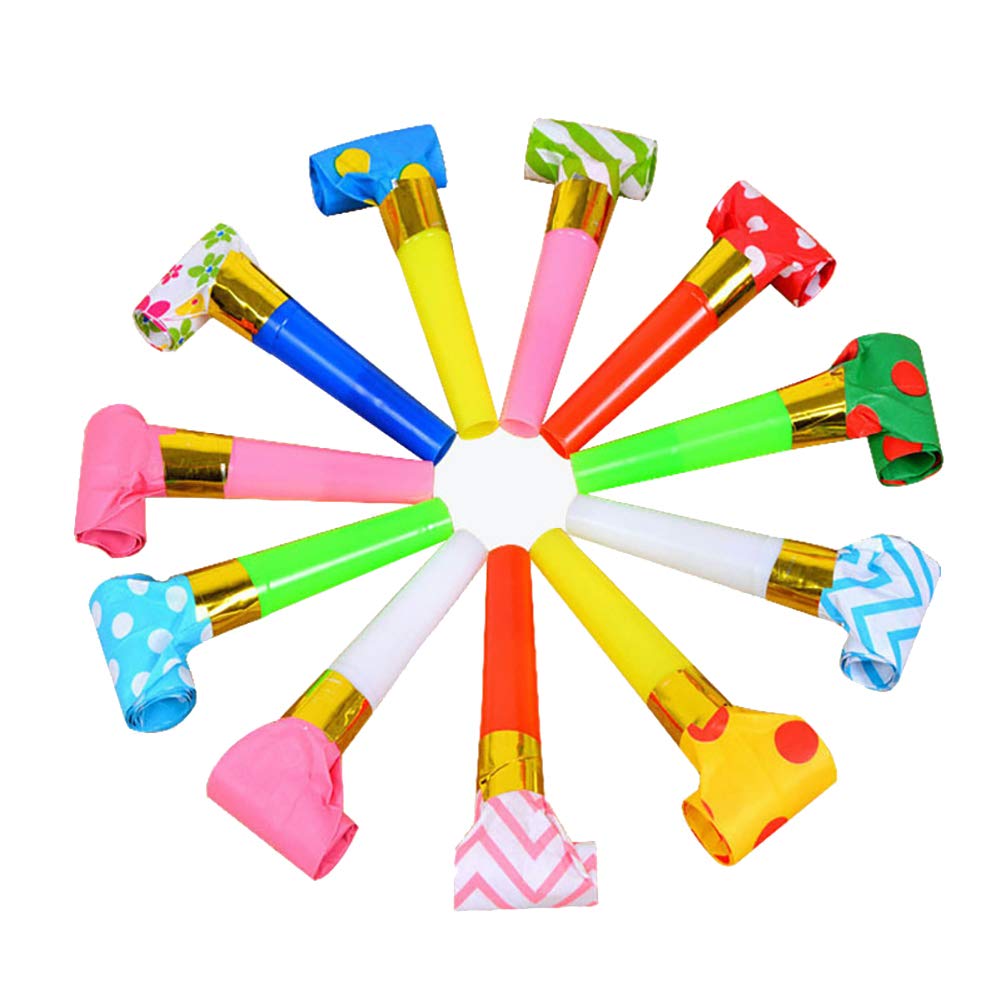 ccHuDE 30 Pcs Party Blower Multicolor Musical Blowouts Whistles Funny Party Noisemakers Party Horns