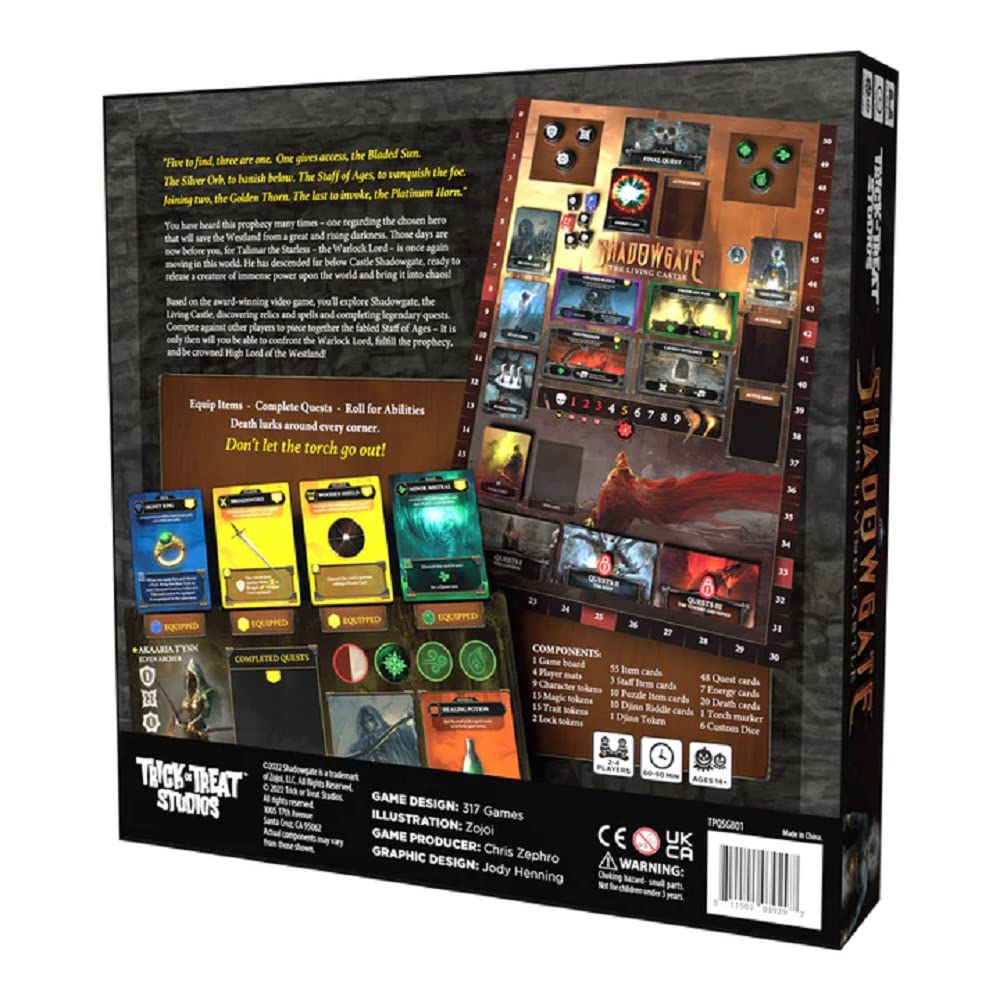 Trick Or Treat Studios Shadowgate Board Game - Black Cardboard, Model 229522