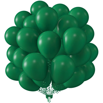 Kalor 12 Inch Dark Green Balloons, 50 Pcs Latex Helium Balloons For Kid'S Birthday Party, Baby Shower, Wedding, Graduate Party Decorations