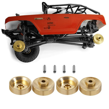 RCLions 4pcs Heavy Duty Brass Wheel Hex Adaptor 5mm for AXIAL SCX24 AXI90081 AXI00001 AXI00002 1:24 RC Crawler Car Upgrades