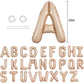 TONIFUL 52-Piece 16" Light Brown Foil Alphabet Balloons A-Z for Birthday, Graduation, Anniversary Party Decor