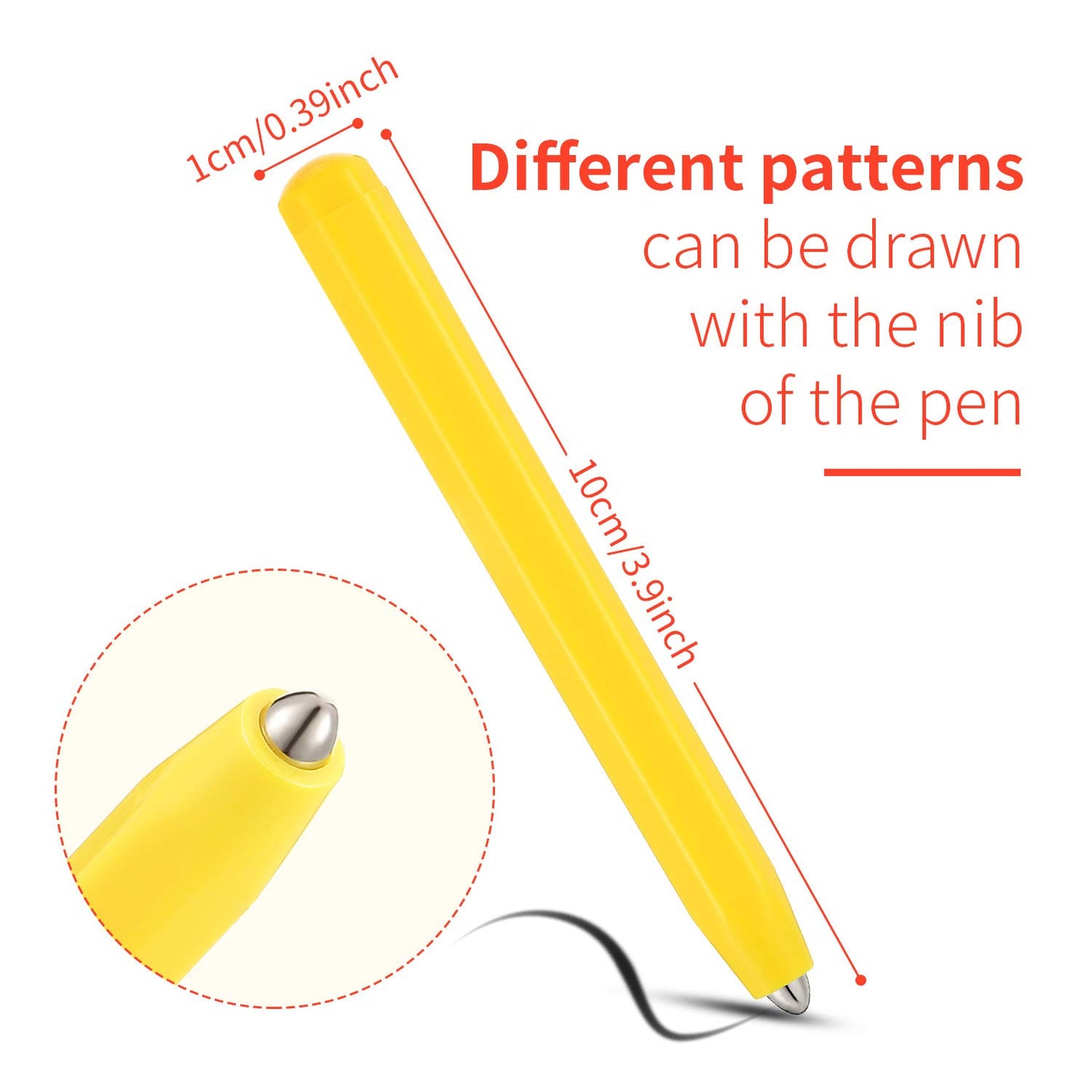 Outus Yellow Magnetic Drawing Pen Replacement - 3 Count for Magnapad, A-Z & 0-9, Ideal for Kids' Art and Learning