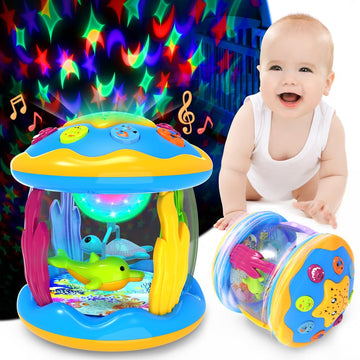 Baby Toys 6 To 12 Months - Musical Projector Rotating Light Up Toys, Tummy Time For Infant 12-18 Months, Learning Toys For Toddler 1 2 3 Years Old, Birthday Gifts For Boys Girls 0-3-6-9-12-18 Months