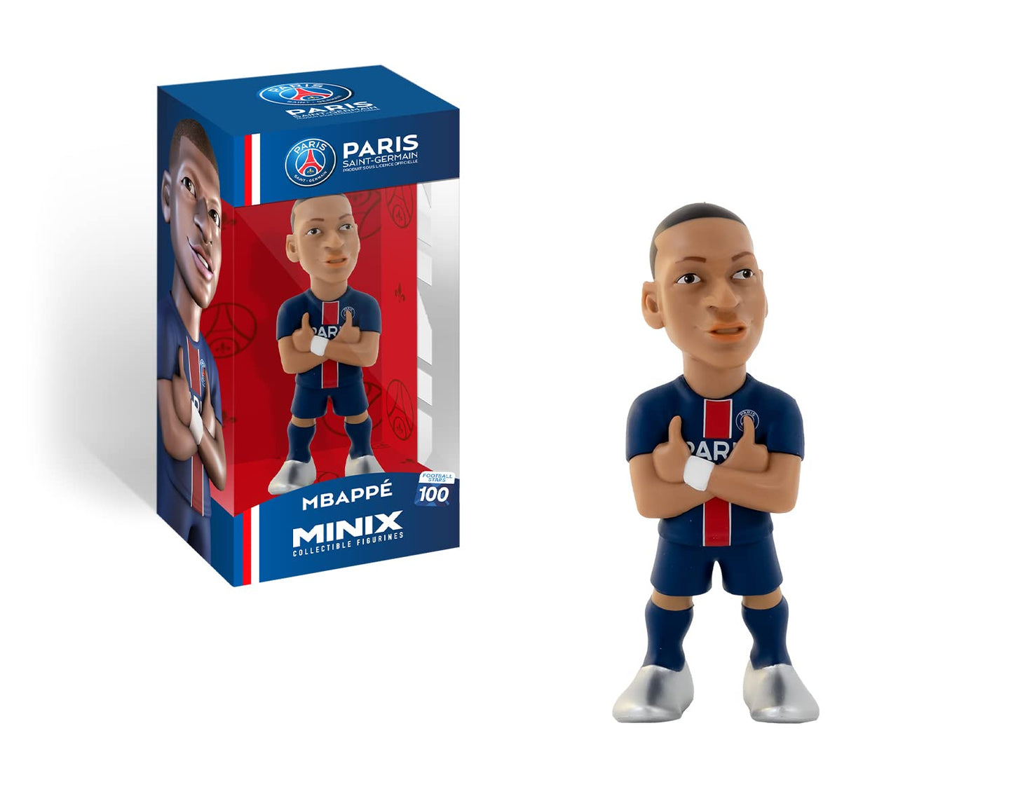 MINIX COLLECTIBLE FIGURINES - Kylian Mbapp  , Official PSG, Sports Collectable 12 cm Figurine, Unique Soccer Gift for All Ages, 