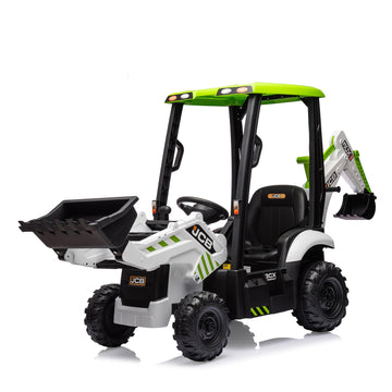 4 In 1 Jcb Ride On Excavator, 12V Kids Excavator Ride On Toy With Remote Control & Front Loader & Digger, Four Transformable For