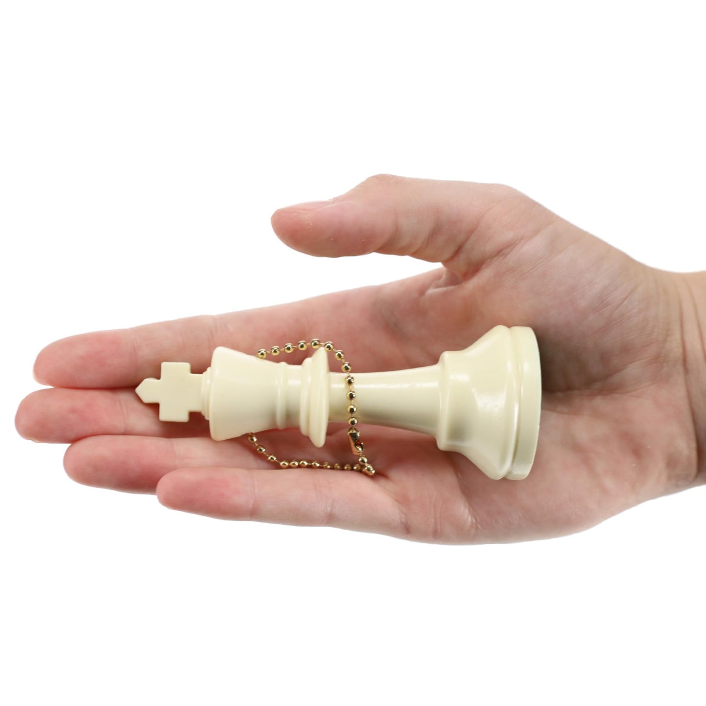 We Games Bulk Keychain Chess Set, 17 White Plastic Chess Pieces W/Chain, Key Ring, Cute Keychain Accessories, Keychain For Men, Car Keys Keychain