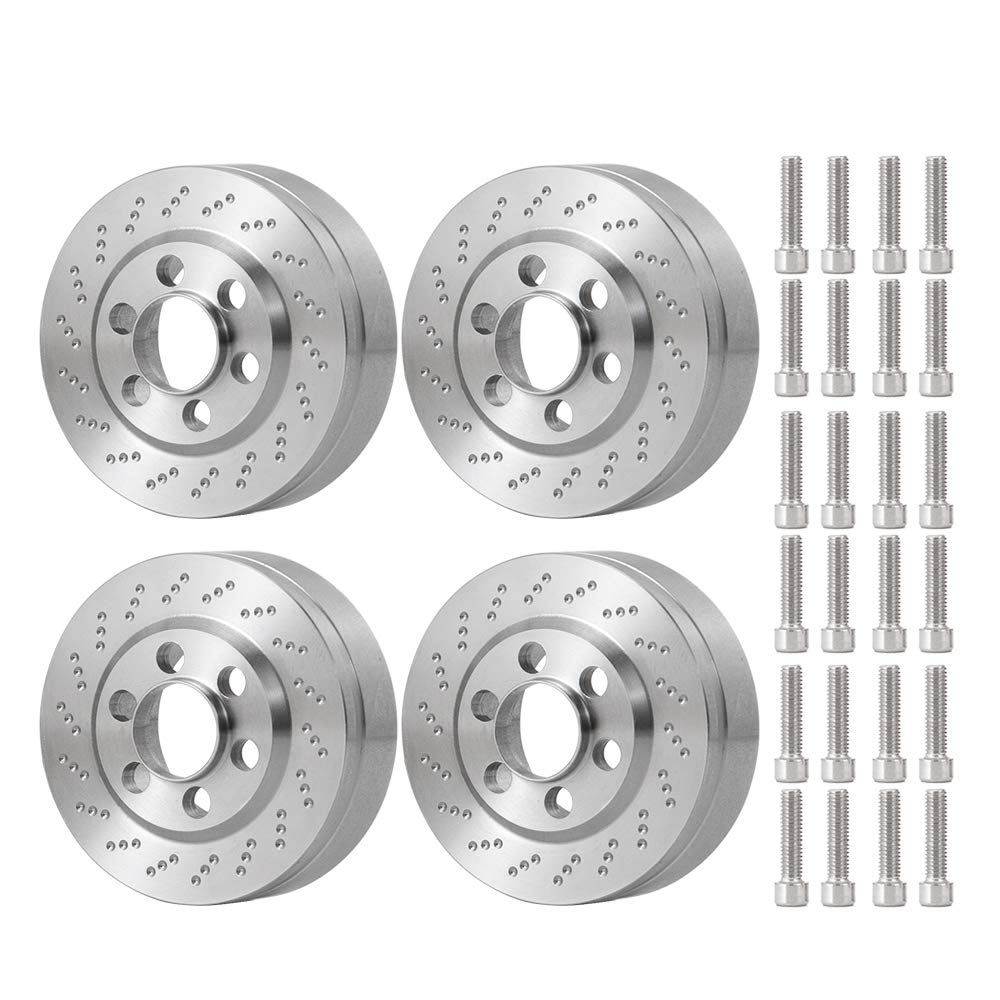 QUE-T 4pcs Stainless Steel Wheel Weights for 1/10 RC 2.2'' Beadlock Rims Wraith D90