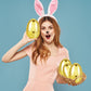Chochkees Jumbo Golden Easter Eggs Metallic Gold, Goodie Basket Prize, 6'' Inch (48-Pack)