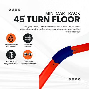45 Degree Curved Tracks Compatible with Hot Wheels Racetracks | Create Epic Race Tracks | 45 Degree Turns Multipacks | Made in U