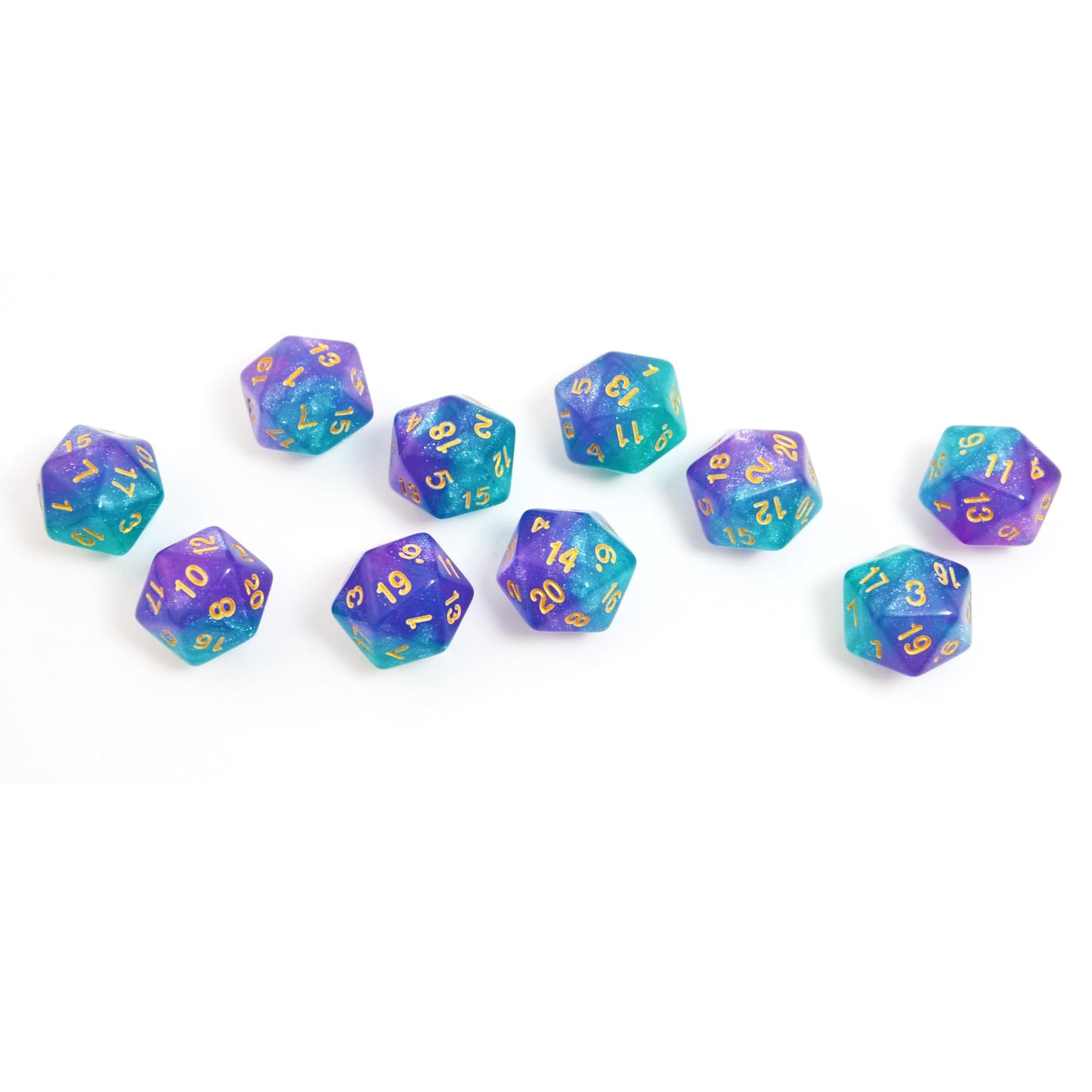 SmartDealsPro 10-Pack 20 Sided Dice D20 Polyhedral Dice for DND RPG MTG Table Game (Color 10)