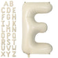 Letter Balloons Beige,40 Inch Letter E Balloons,A-Z Alphabet Name Foil Balloons,Big Single Cream Aluminum E Word Balloons Helium