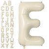 Letter Balloons Beige,40 Inch Letter E Balloons,A-Z Alphabet Name Foil Balloons,Big Single Cream Aluminum E Word Balloons Helium