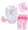 Reborn Dolls Baby Clothes Pink Outfits For 20'- 22' Reborn Doll Girl Baby Clothing Sets