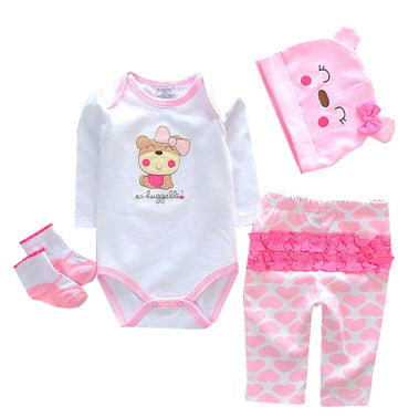 Reborn Dolls Baby Clothes Pink Outfits For 20'- 22' Reborn Doll Girl Baby Clothing Sets