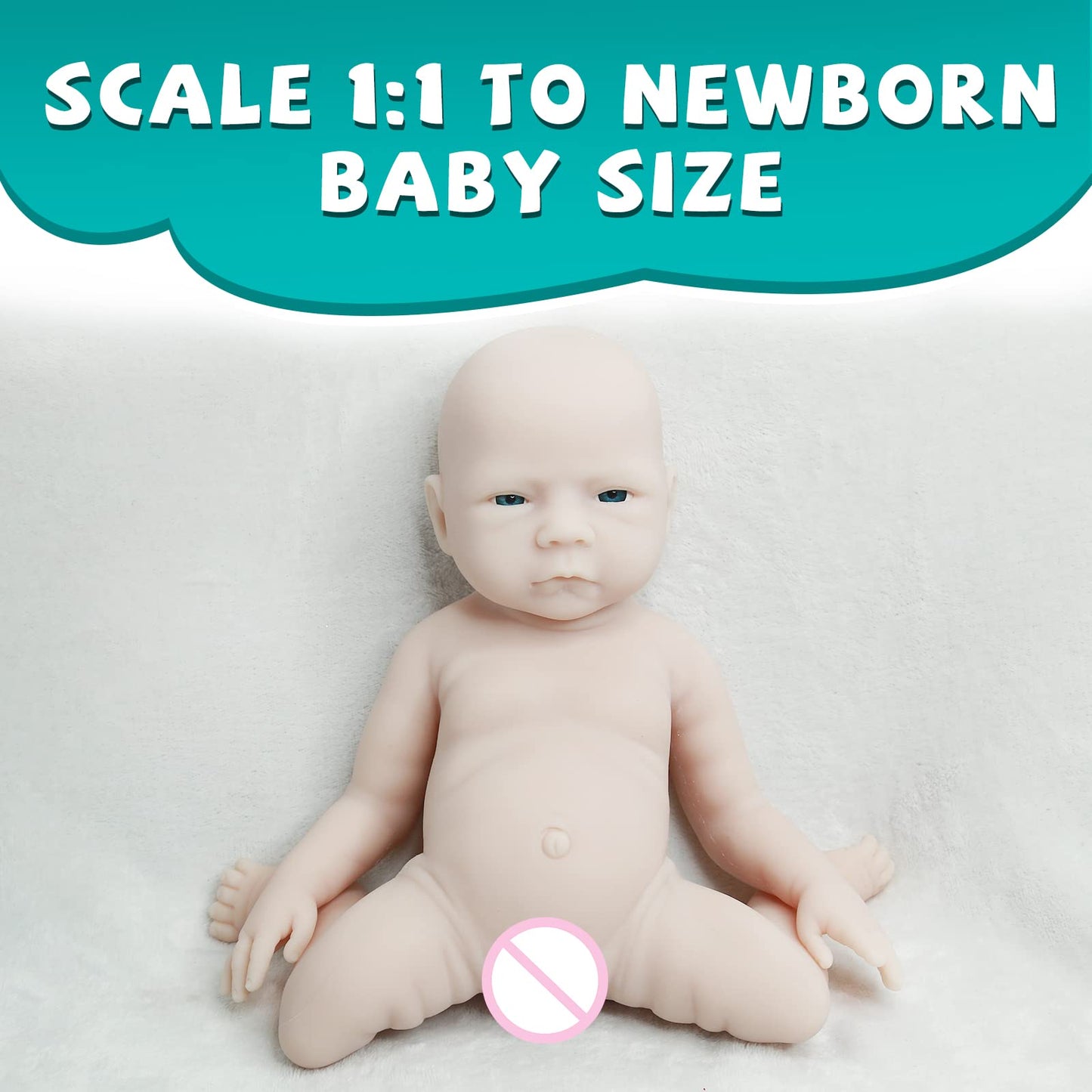 Aisite Silicone Baby Doll Girl Unpainted - 18 Inch Realistic Reborn Baby Dolls, Christmas Birthday Gifts, Suitable For 3+