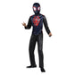 Marvel Miles Morales Official Youth Halloween Costume - Printed Jumpsuit With Fabric Mask (S) Black