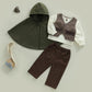Infant Toddler Baby Boys Halloween Costume Medieval Ring Bearer Long Sleeve Shirt Vest Cloak and Pants 4pcs Outfit Set (Army Gre