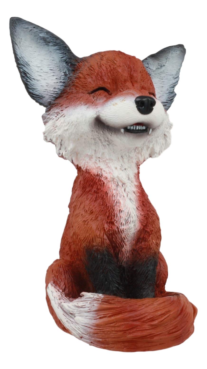 Gifts & Decor Ebros Sinister Pets Collector Teehee Grinning Sly Fox Figurine 4.25' H Red Fox Figurine