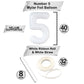 White Number 5 Balloons For 5Th Birthday Decorations - Large 40 Inch 5Th Birthday Balloons Decorations | Foil White 5 Balloon Number For 5 Year Old Birthday, Anniversary, 5Th Birthday Party Supplies
