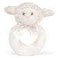Bearington Collection Baby Lamby, 5.5 Inch Cream Lamb Plush Stuffed Animal, Soft Baby Rattles And Plush Rings
