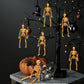 DULEFUN 6pcs Small Skeleton Figurines 6 Inch Mini Plastic Skeletons for Craft Halloween Hanging D  cor Poseable Skeleton Toys Pa