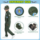 Zoruis Pilot Costume For Children, Top Air Force Aircraft Cosplay Costume With Cap, Glasses, Gloves, Pendant For Halloween Party
