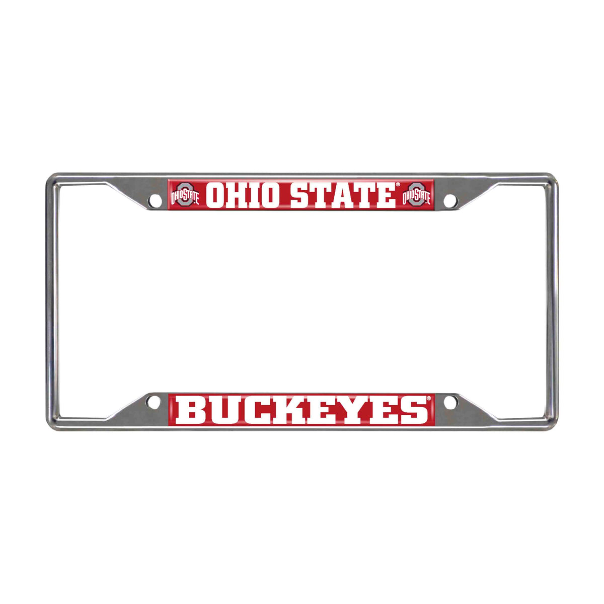 FANMATS 14871 NCAA Ohio State University Buckeyes Chrome License Plate Frame , 6.25x12.25