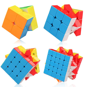 D-Fantix Speed Cube Set, Meilong Mf2S 2X2 Mf3S 3X3 Mf4S 4X4 Mf5S 5X5 Stickerless Speed Cubes Bundle With Gift Box