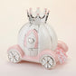 Baby Aspen Ceramic Porcelain Princess Carriage Piggy Bank, For A Baby Shower Or Baby Girl Room Decor, Pink/Silver/White