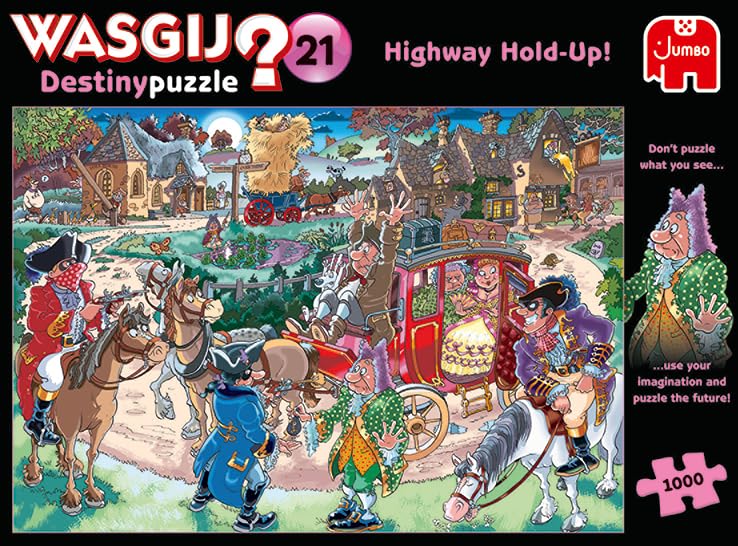 Jumbo, Wasgij, Retro Destiny 21 - Highway Hold Up!, Unique Collectable Jigsaw Puzzles For Adults, 1,000 Piece