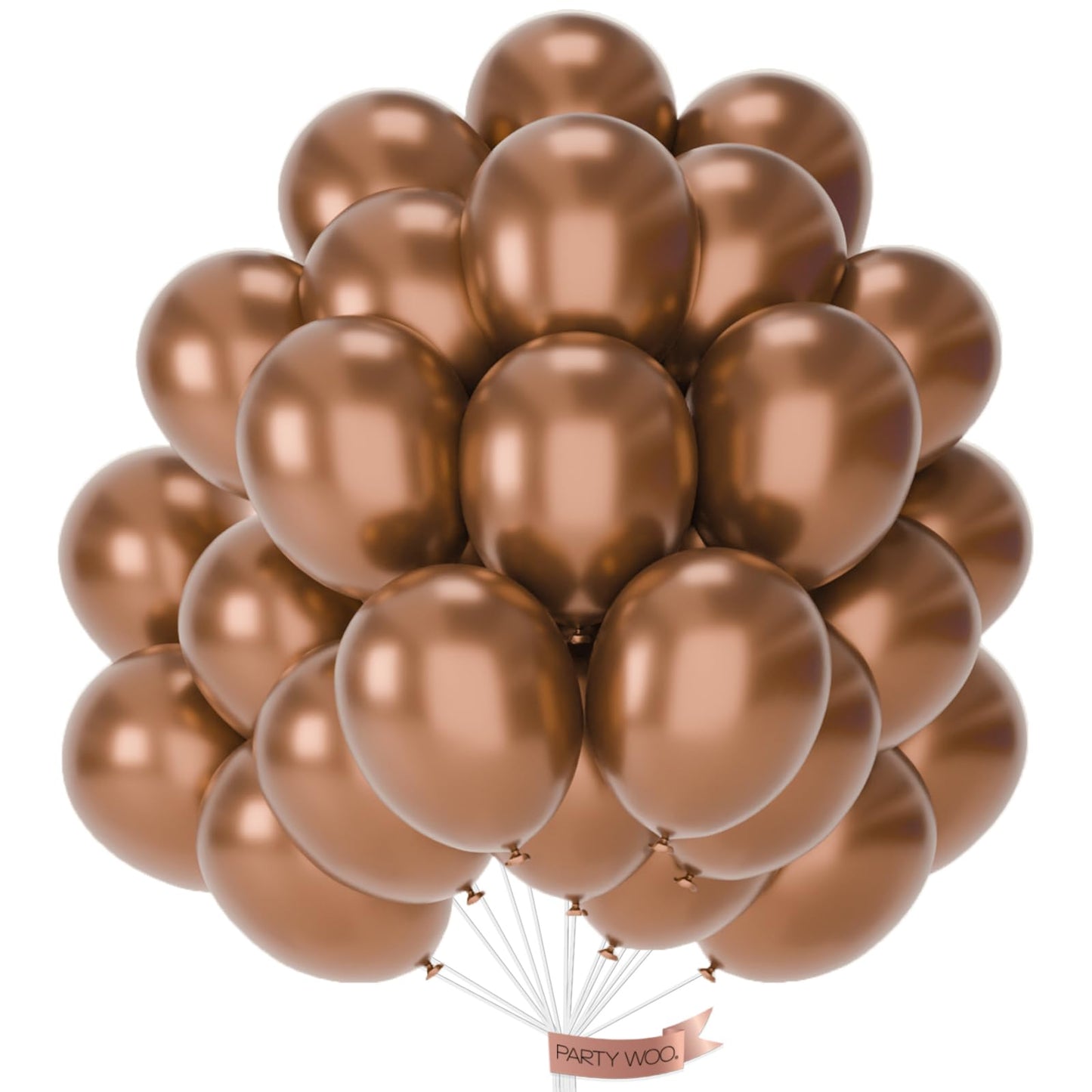 PartyWoo 12 Inch Copper Metallic Balloons, 50 pcs Rubber Balloons for Party Decorations, Birthday, Wedding - Copper-G132