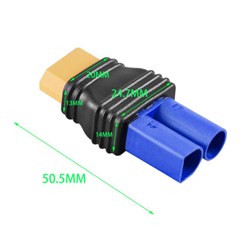 Laisomeke Xt60 Male To Ec5 Female Mould Type Adapter No Wire Connector Adapter For Lipo Battery (2Pack)
