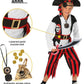 Morph Kids Pirate Costume - Boys Pirate Outfit For Halloween Dress Up, Adventure Play, And Costume Parties, 10-12 Years