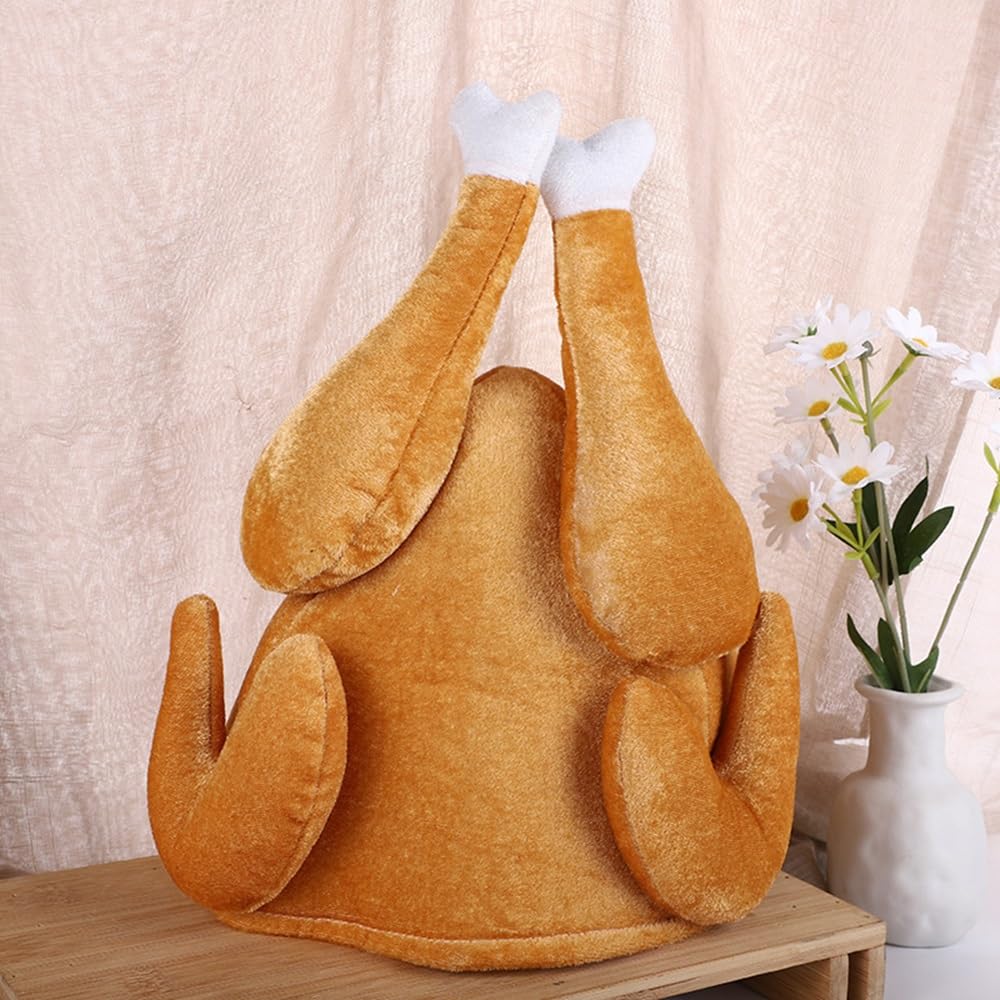 Ankelesz Roasted Turkey Hat, Thanksgiving Turkey Costume Funny Hat for Holiday Party Favors Party Supplies