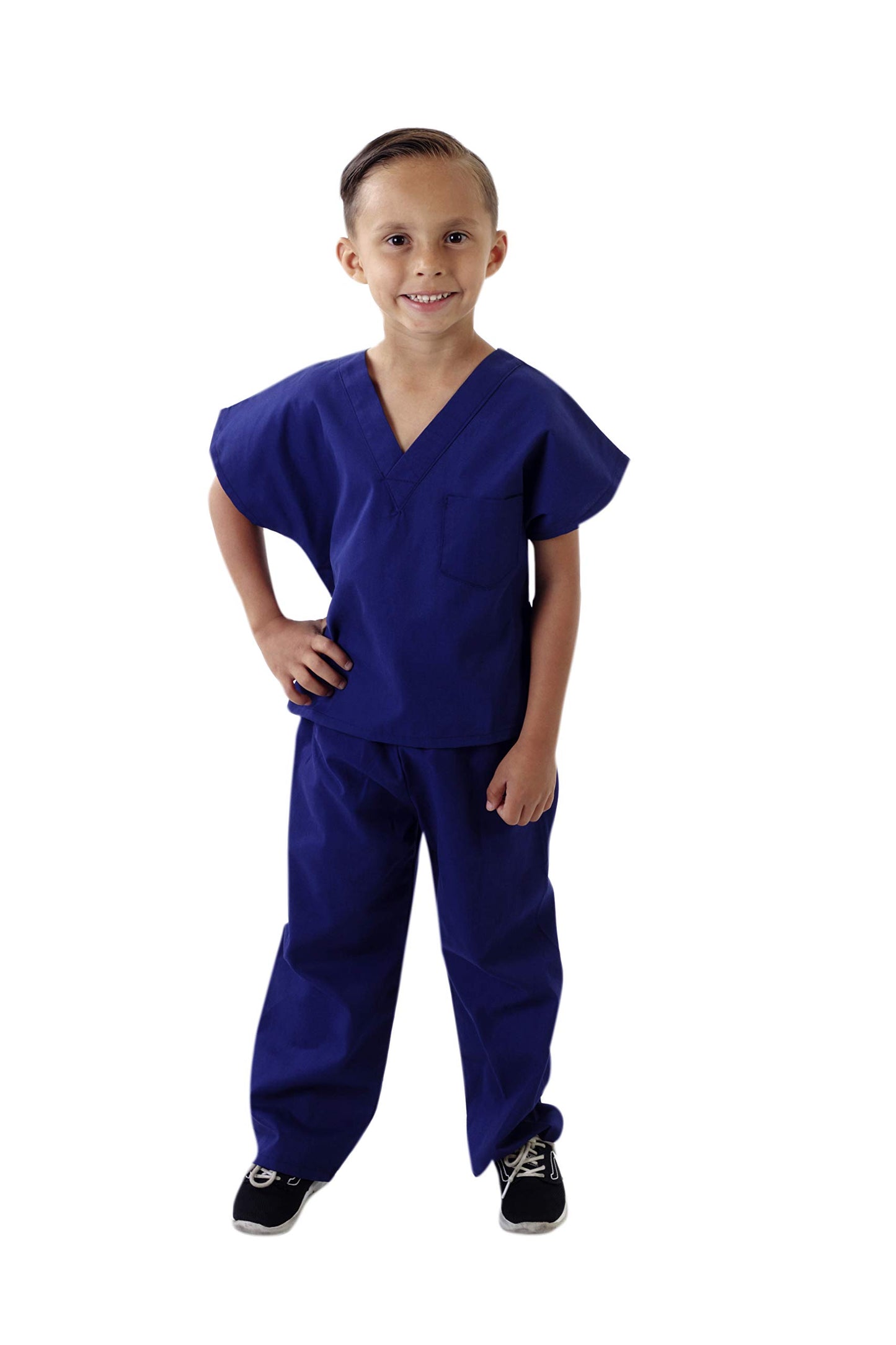 Natural Uniforms Childrens Scrub Set-Soft Touch-Role Play Costume Set (True Navy Blue, 4)