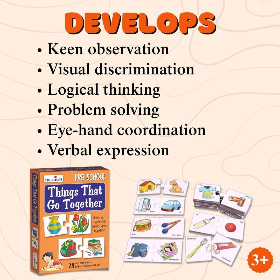 CreativeS Things That Go Together | Pre-School Learning Puzzles | Educational Puzzles For Kids | Early Learning Puzzles | Eye-Ha