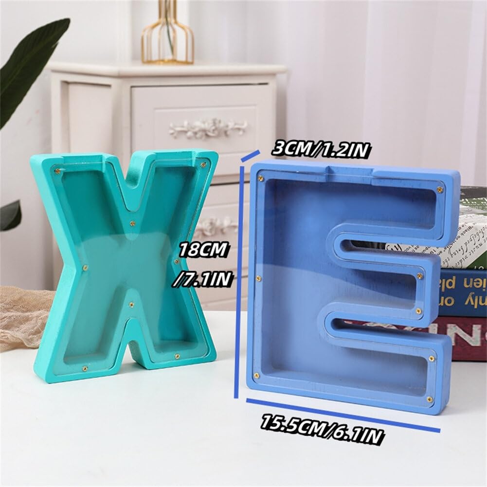 Personalized Letter Piggy Bank By Wooden Piggy Bank, Creative English Alphabet Letter Storage Tank And Money Box Gift For Kids,