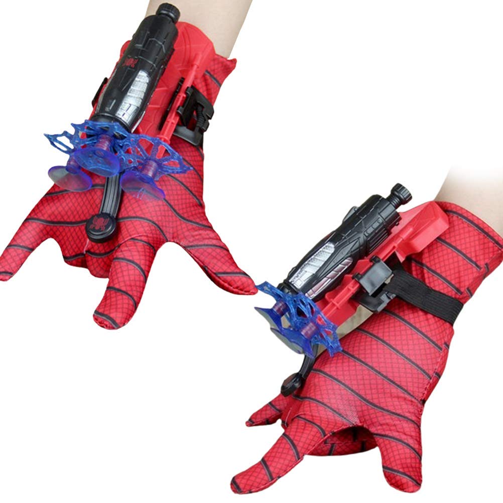 Keivon Spider Gloves Man Web Shooter For Kids, Launcher Spider Kids Plastic Cosplay Glove Hero Movie Launcher Wrist Toy Set Funn