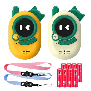 Walkie Talkies For Kids 2Pack Birthday Gift For Boys Girls 3 4 5 6 7 8 Year Old With Wearable Lanyard & Wrist For Outdoor Campin
