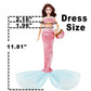 Mlcnles Mermaid Doll Dress For 11.5 Inch Dolls Clothes Include 6 Sets Mermaid Bikini Swimsuit 6 Mermaid Tail 6 Handbags 6 Crown 10 Shoes, 11.5‘’ Costume For Girls Doll Present Christmas