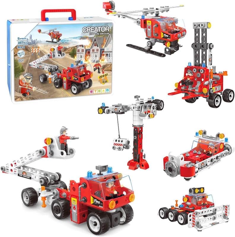 Euphoria 87Pcs City Fire Brigade Building Block Set For Kids,Stem Building Toys For Boys Girls (Multicolor)