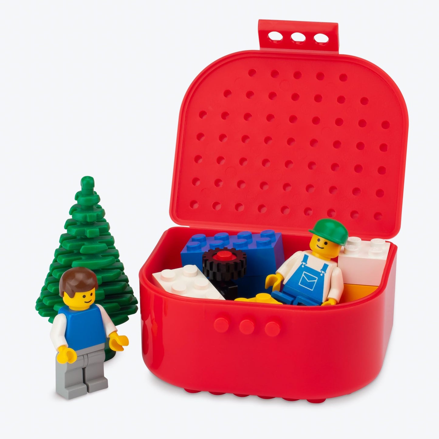 Building Blocks Toy Storage & Display Boxes With Baseplate Top, Portable Travel Case, Holds Small Parts, Minifigures, Bricks, Sn