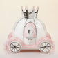 Baby Aspen Ceramic Porcelain Princess Carriage Piggy Bank, For A Baby Shower Or Baby Girl Room Decor, Pink/Silver/White