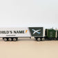 MT WORLD Personalized Toy Truck with Name Custom Semi Truck Toy Tonka Container Car Carrier 1:64 Die Cast Metal & Plastic Truck