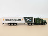 MT WORLD Personalized Toy Truck with Name Custom Semi Truck Toy Tonka Container Car Carrier 1:64 Die Cast Metal & Plastic Truck