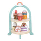 Wooden Dessert Cake Play Food Set Toys, Pretend Play Kids Tea Party Set For Little Girls Toddlers, Montessori Wooden Play Kitche