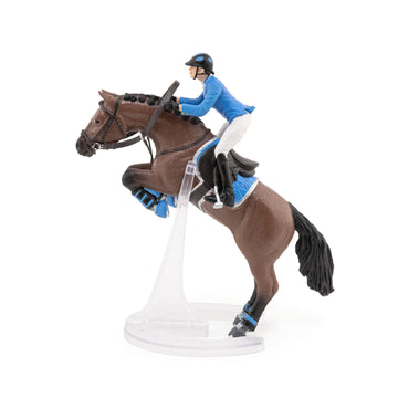 Papo - Hand-Painted - Figurine - Horses,Foals And Ponies - Jumping Horse With Riding Girl-51560 - Collectible - For Children - Suitable For Boys And Girls - From 3 Years Old