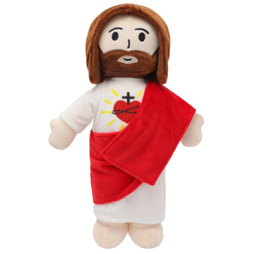 Yelakey 13'' Jesus Plush Toy Jesus Stuffed Animal Heart of Plushie Savior Doll for Church Sunday School Religious Easter Gift fo
